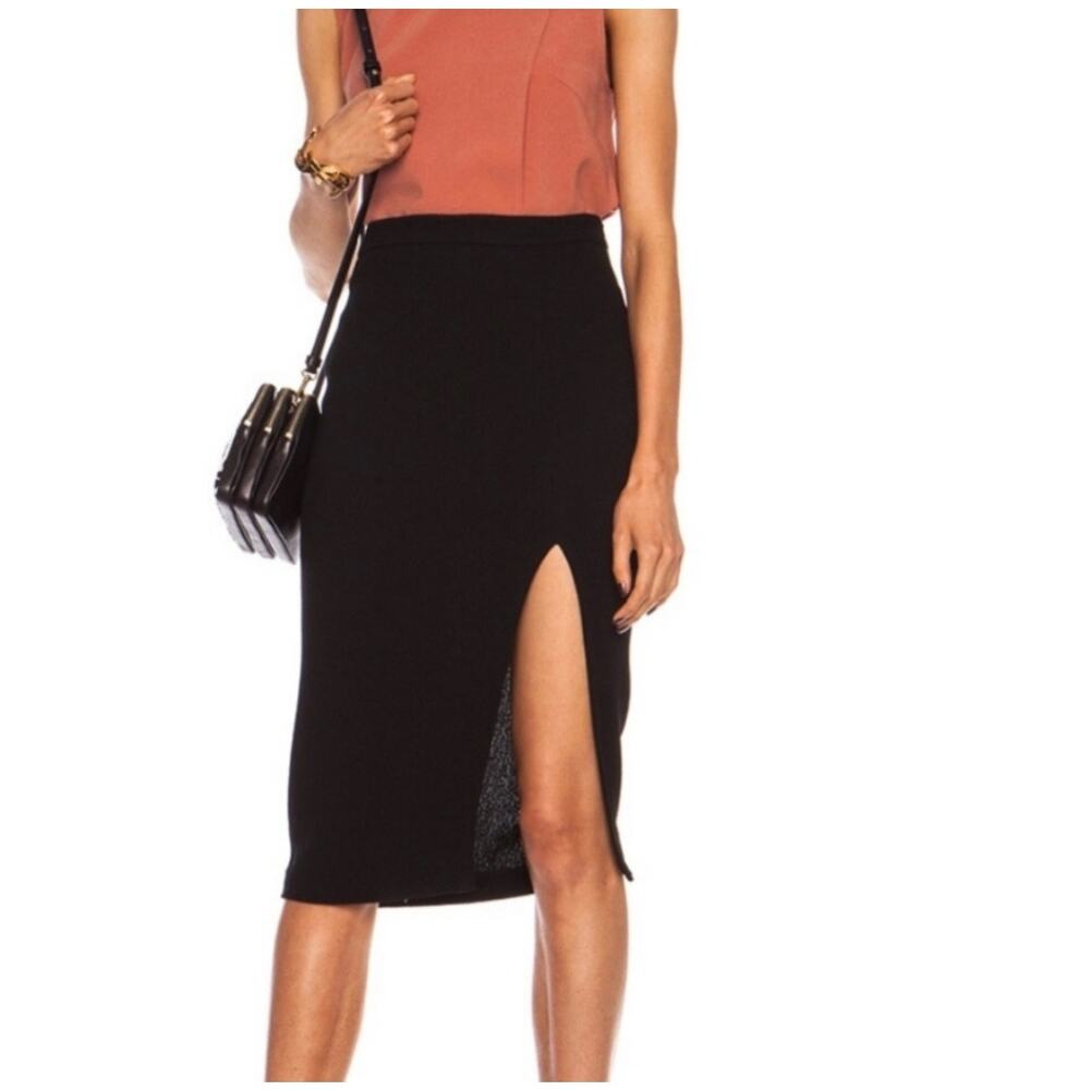 A.L.C. Black Tonne Knee Length Front Slit Pencil Skirt NWT